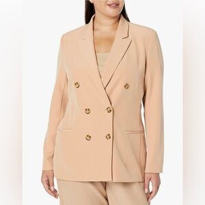 NWT!!! Elegant Women's Beige Double-Breasted Blazer Size 2XL